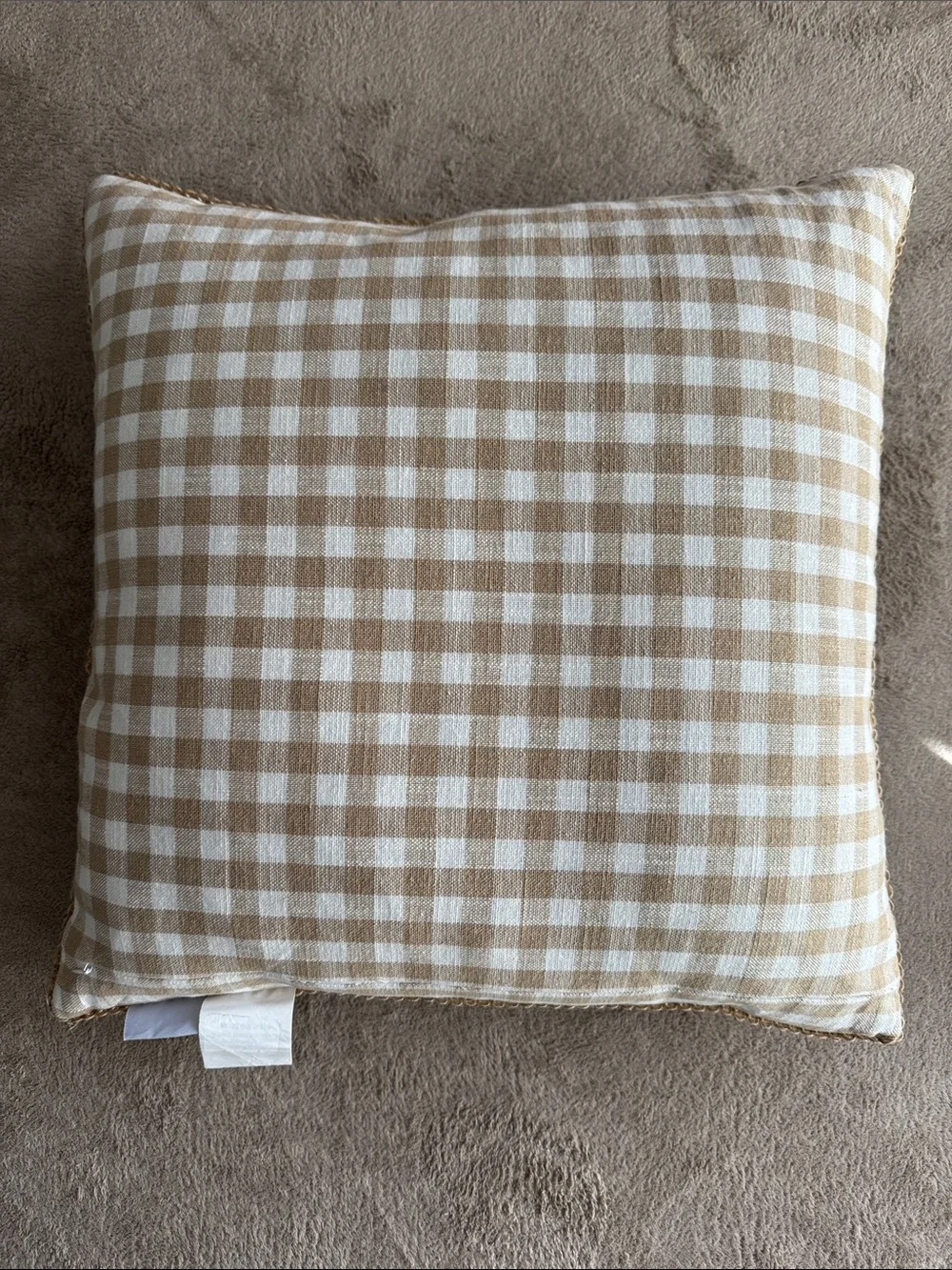 Homegoods Gardens of Autumn White Pumpkin Throw Pillow 19x19 Square Embroidered